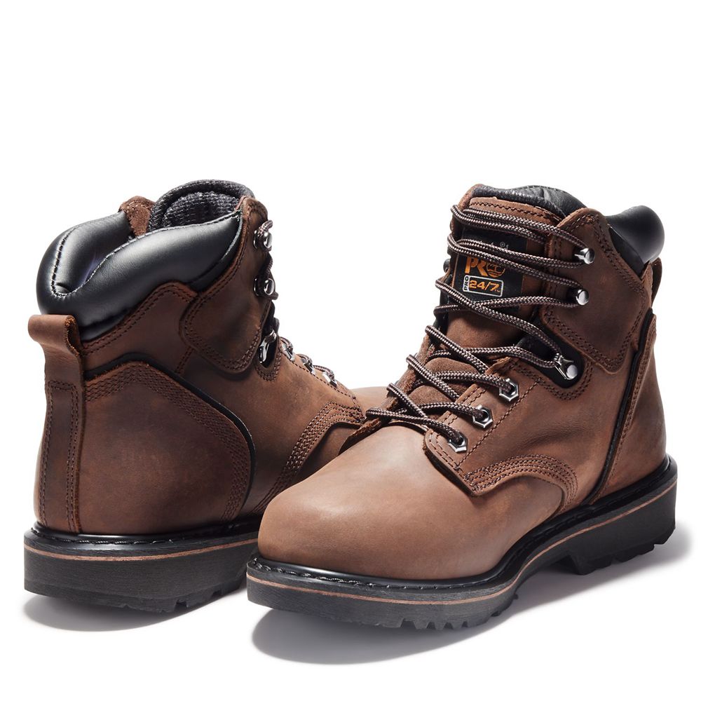 Botas de Trabajo Timberland Hombre Pro® Pit Boss 6\" Soft Toe Marrones - Chile DEX-658749